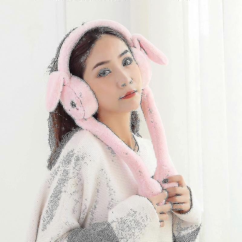 Urechi de iepure drăguțe de iarnă Forma căștilor pentru femei calde și anti-înghețe mobile