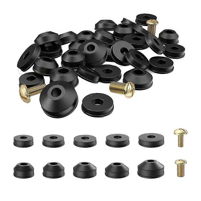 Lot de 58 rondelles de robinet Kit de remplacement Rondelles de robinet en caoutchouc plat et biseauté et assortiment de vis Bibb en laiton