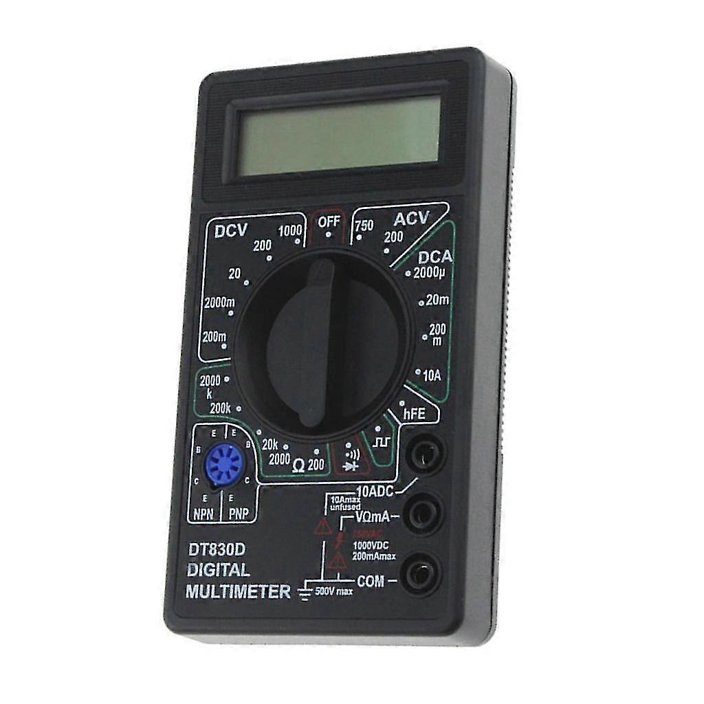 Dt830d Digital Multimeter Tester Auto Ac/dc Ammeter Voltmeter Black