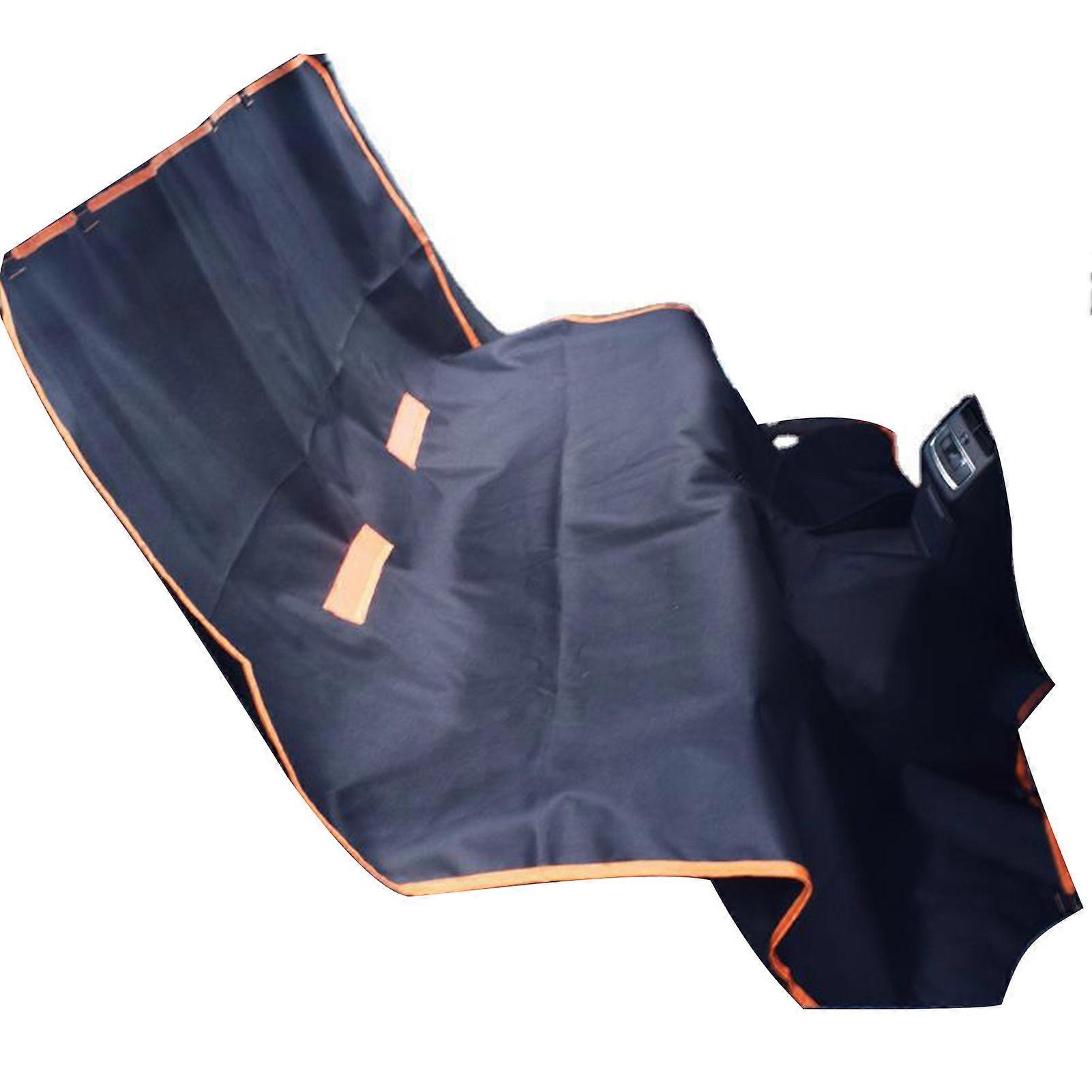 כרית לחיות מחמד לרכב בד אוקספורד נגד מלוכלך עמיד למים כלב רכב כיסוי מושב אחורי לנסיעות כלבים שחור עם קצה כתום