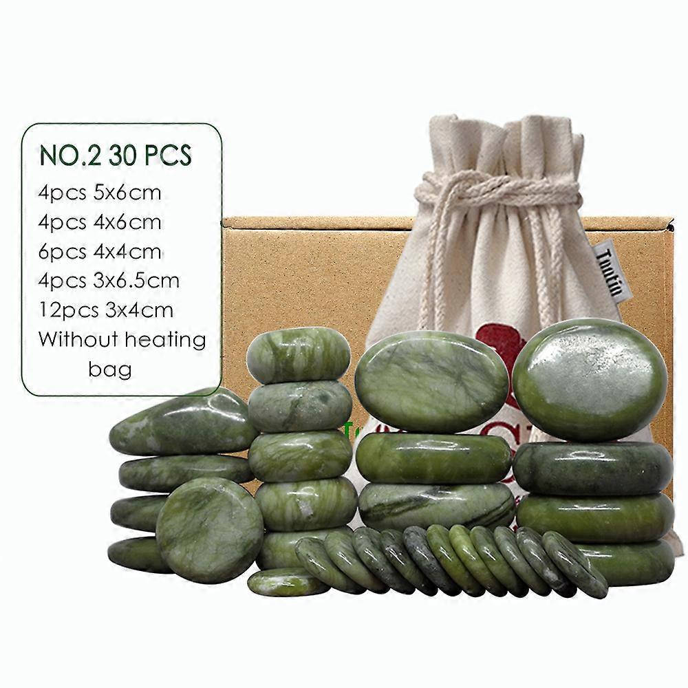 Redkid Tontin Jade Glasur Hot Stone Massage Set Massagegerät Rückenmassageador Health Care Steine für Massage Wirbelsäule Basalt Lavastein Spa NO2 ...