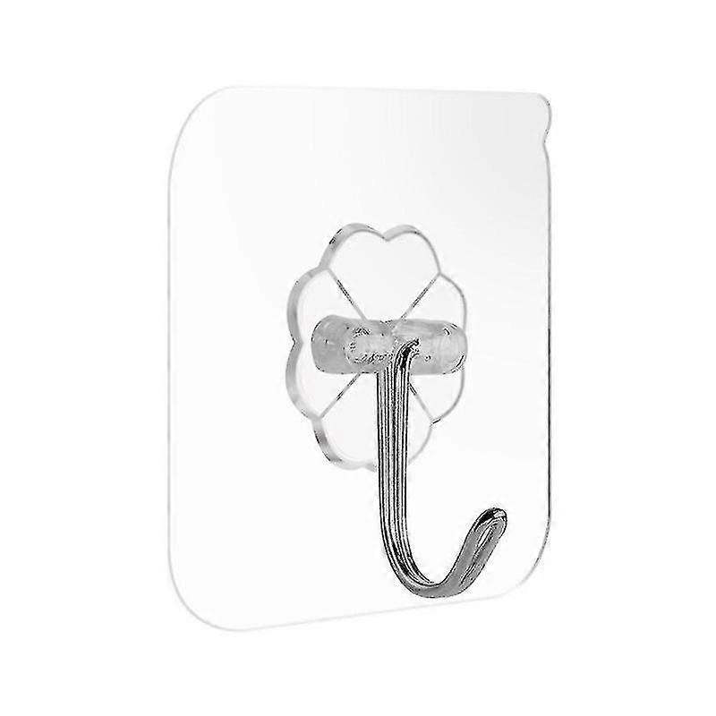 Wall Hooks, Transparent Reusable Adhesive Utility Hooks, 10 Pcs