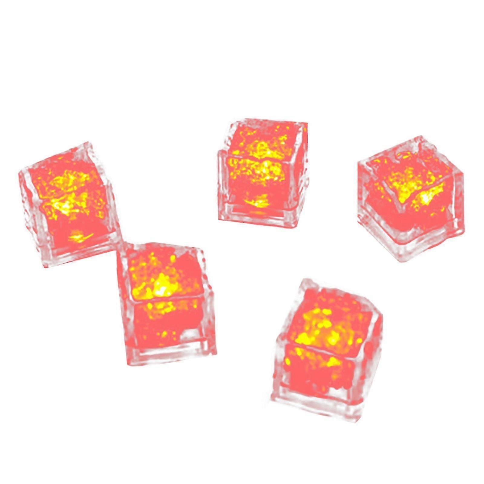 Party Decorative Led Ice Cubes Light Multicolor Liquid Sensor Bar Party 6 Pcs