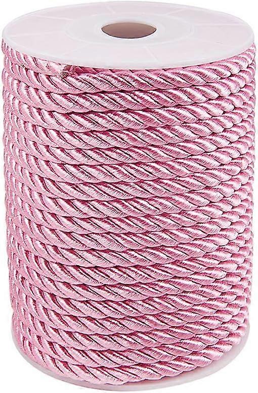 50 Feet Twisted Cord Rope Craft Nylon Rope 5mm 3 Strand Multipurpose Utility Cord Trim Choker Thread for Jewelry Making Knot Rosaries Upholstery Curta