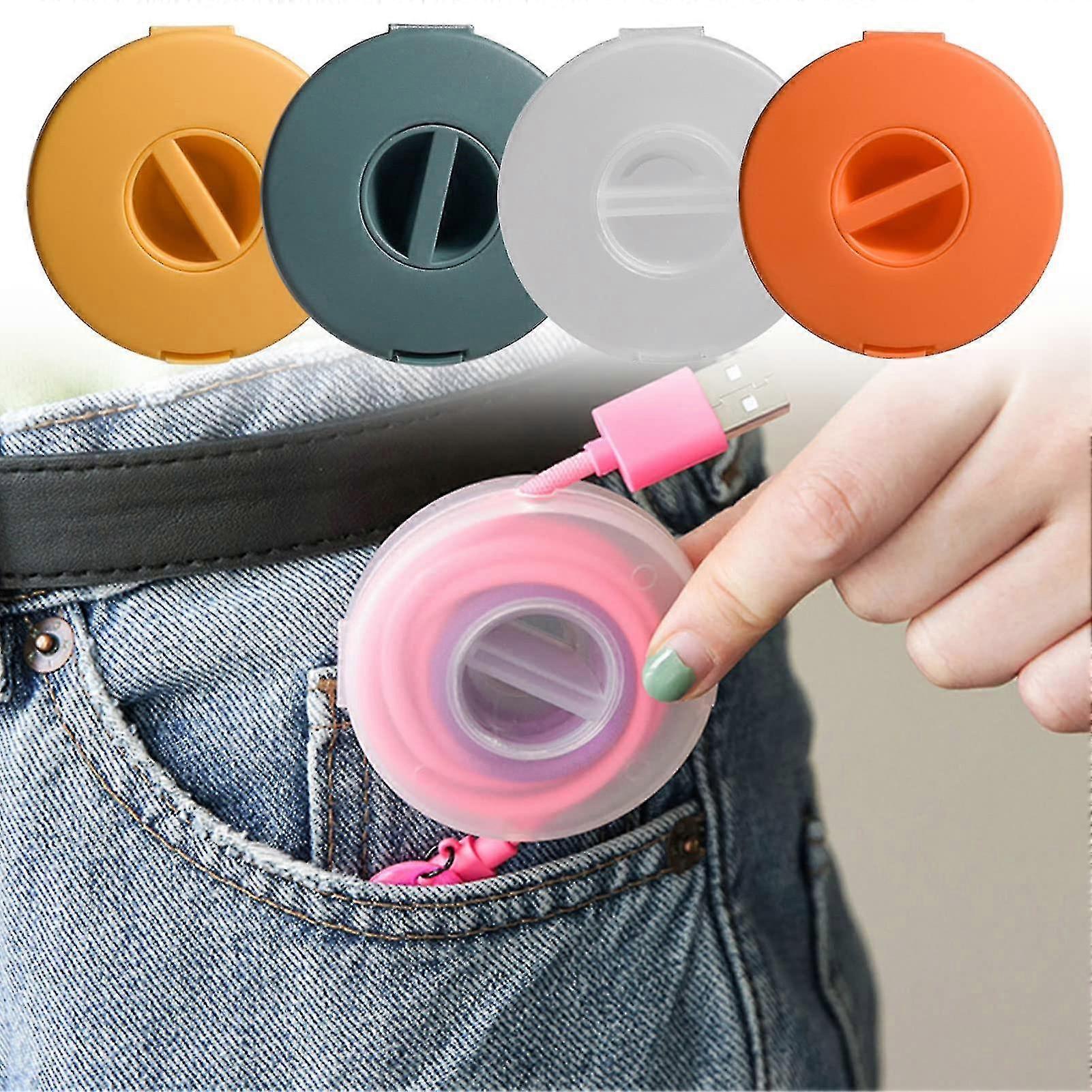4pcs Cable Winders, Empty Reel Compact Cable Management Reel,retractable Cord Organizer Case For Usb Cable