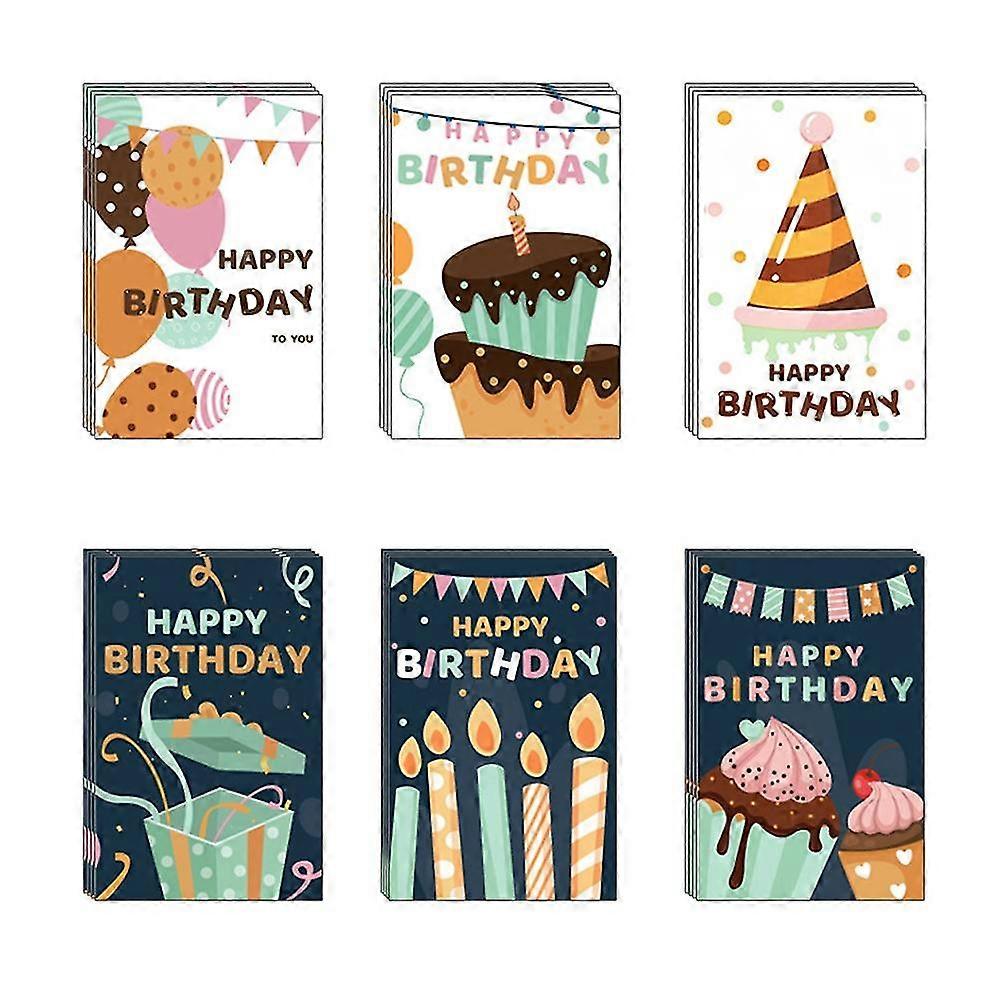 24 Pcs Happy Birthday Cards, Greeting Cards Birthday With Stickers And Envelopes Assortment - 4.3 X