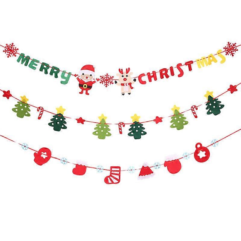 Christmas Bunting Banner Ornaments Pull Flag
