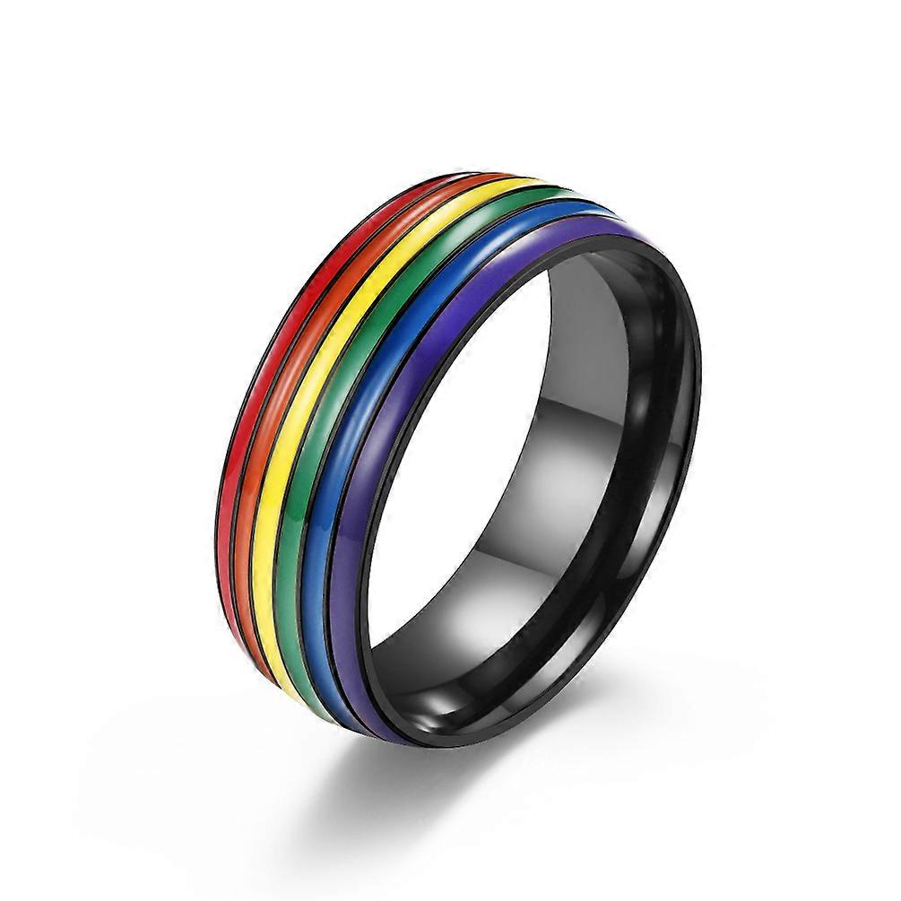 8mm Rainbow Stainless Steel Ring