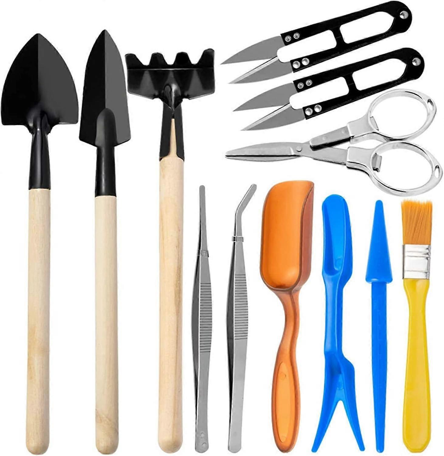Mini Garden Tool Set(12 Pcs), Bonsai Tool Kit, Complete Tool Set, Suitable for Indoor or Pot Planting