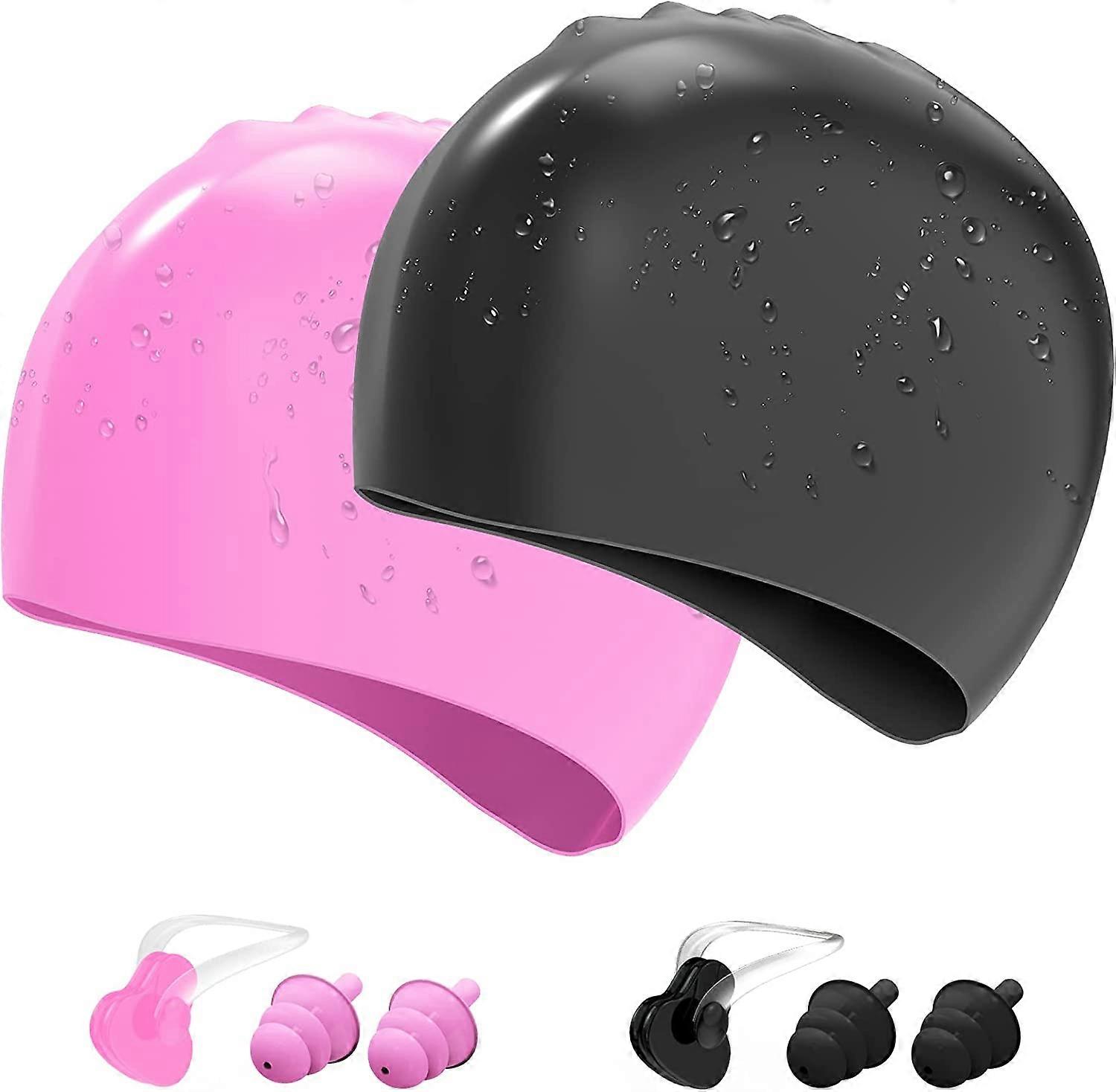 2 Pack Swimming Cap, Silicone Swimming Cap