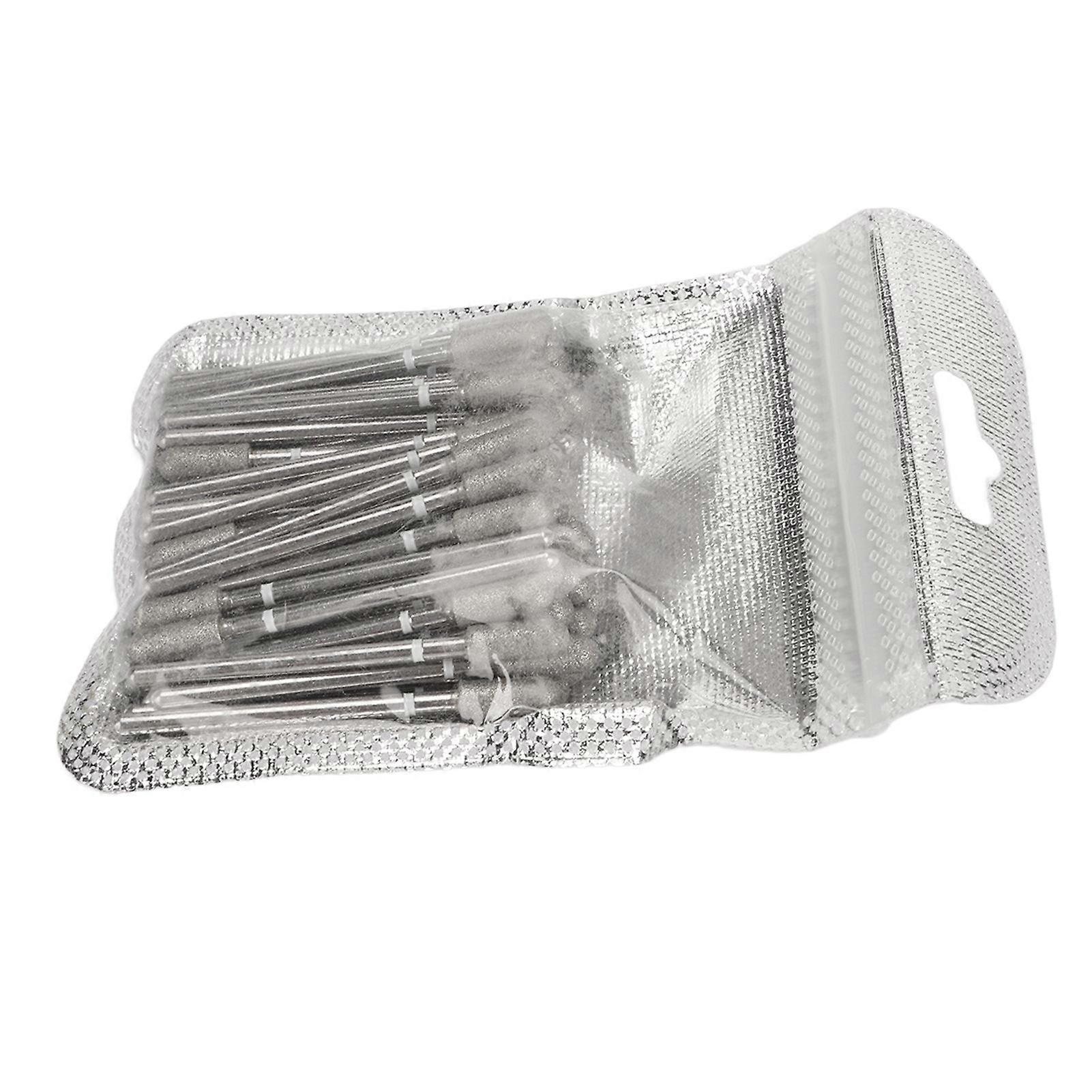50pcs Nail Drill Bits Acrylic Gel Removal Rough Surface Strong Hardness Diamond Sand Cuticle Polishing Bits