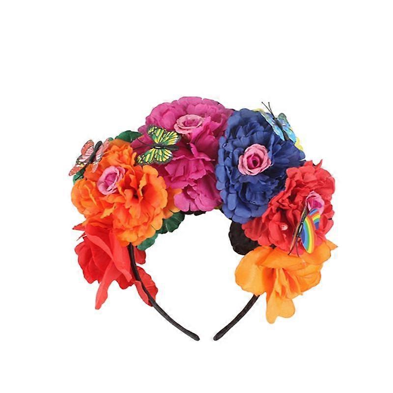 Day of The Dead Flower Headband Rose Flower Crown Headpiece