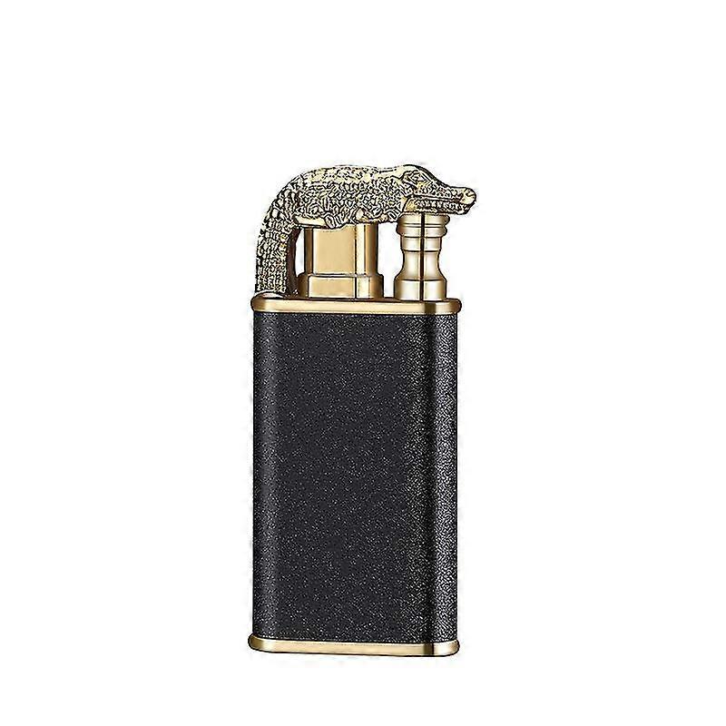 Rechargeable Lighter, Dual Flame Lighter Straight Through Open Flame Dual-purpose Lighter Windproof Inflatable, Kitchen Outdoor Windproof Lighter (a)