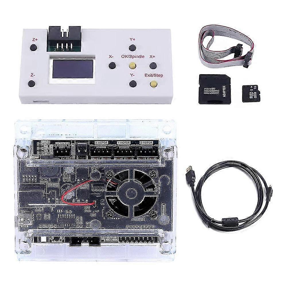 3 Axis GRBL 1.1F USB Control Board with CNC Offline Remote Hand Controller for 1610/2418/3018-PRO E