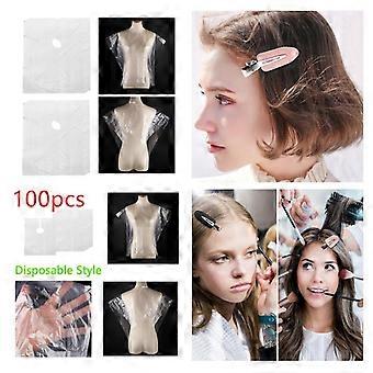 100pcs Disposable Hair Cloak Cape Cloth Hairdressing Salon Dress Capes W / 4x