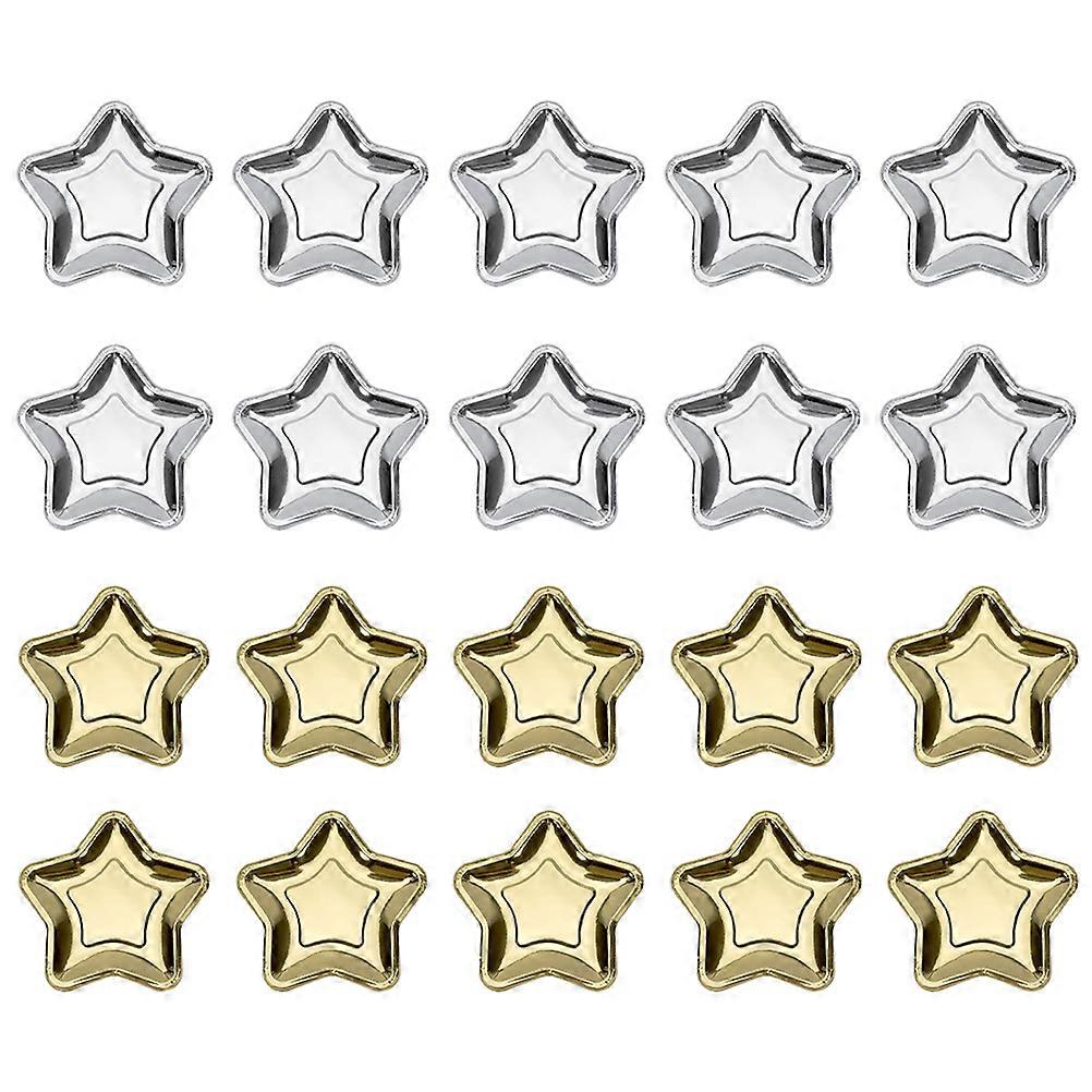 20 Pcs Cinq Branches Étoile Partie Assiettes En Papier Léger Plateaux En Papier Jetable Vaisselle