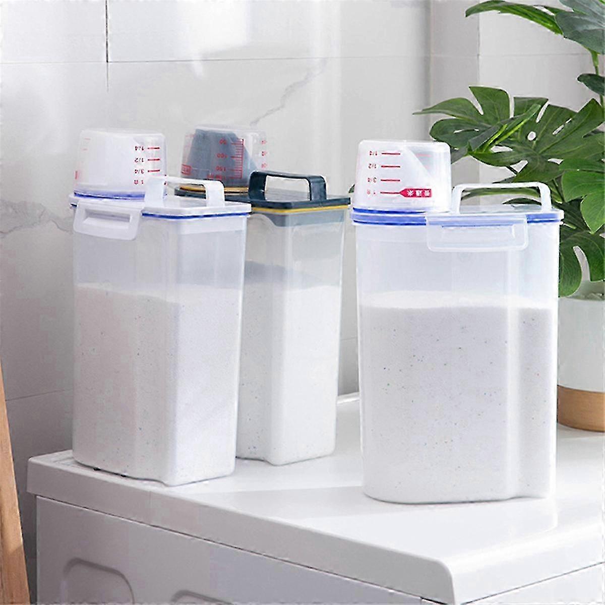 Rice Airtight Storage Container,Cereal Dry Food Powder Storage Box Blue