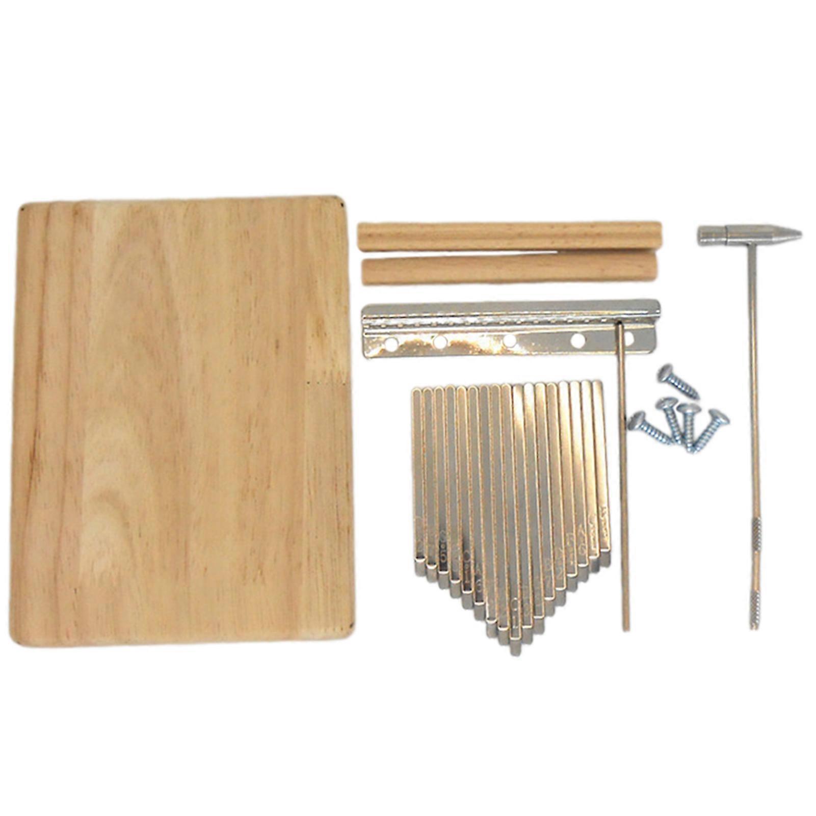 Kalimba Thumb Piano Wood Finger Piano 17 Tones DIY Kit Interactive Small Kalimba Assembly Kit for Adults Kids