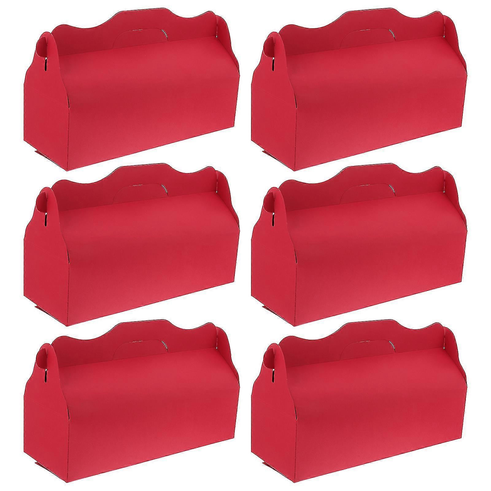 6pcs Cake Packaging Boxes Food Packing Boxes Portable Cake Container