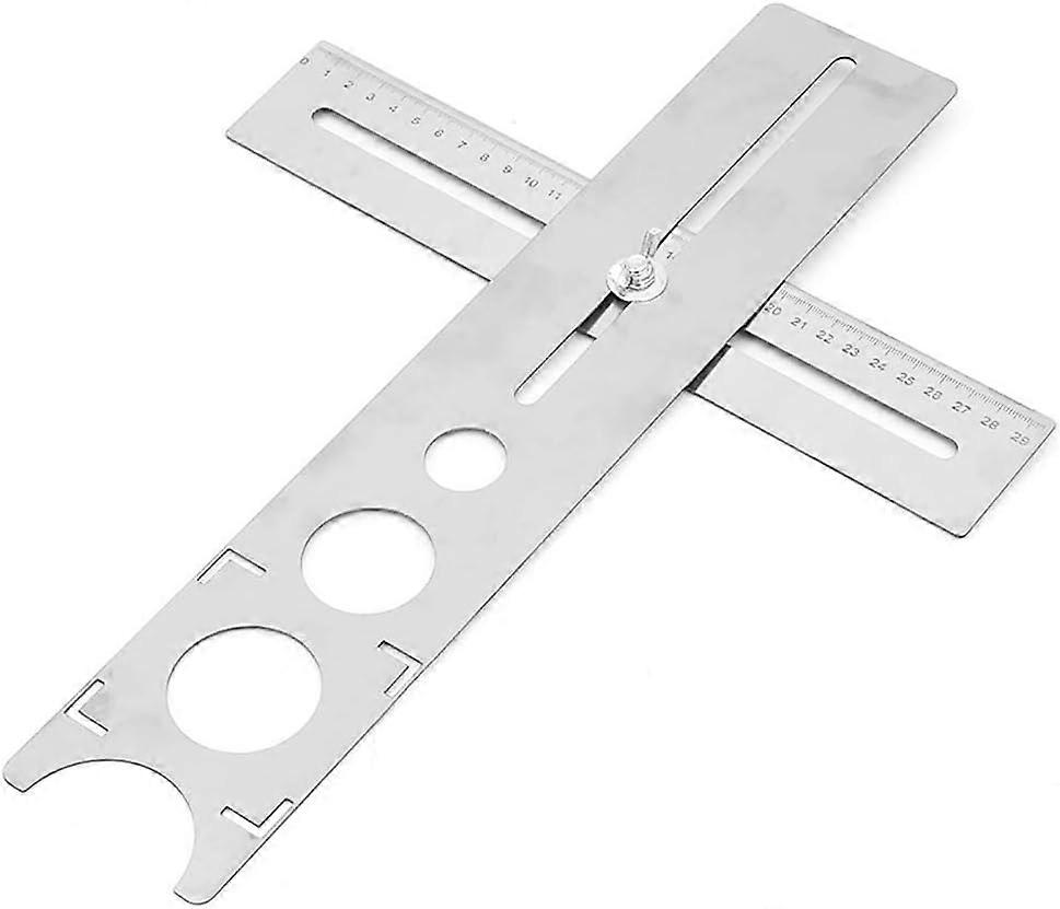 Multi-Angle Measuring Ruler, Tile Finder Multi-Template Angle Jig Tool, Adjustable Hole, Stainless Steel (Centimeters)