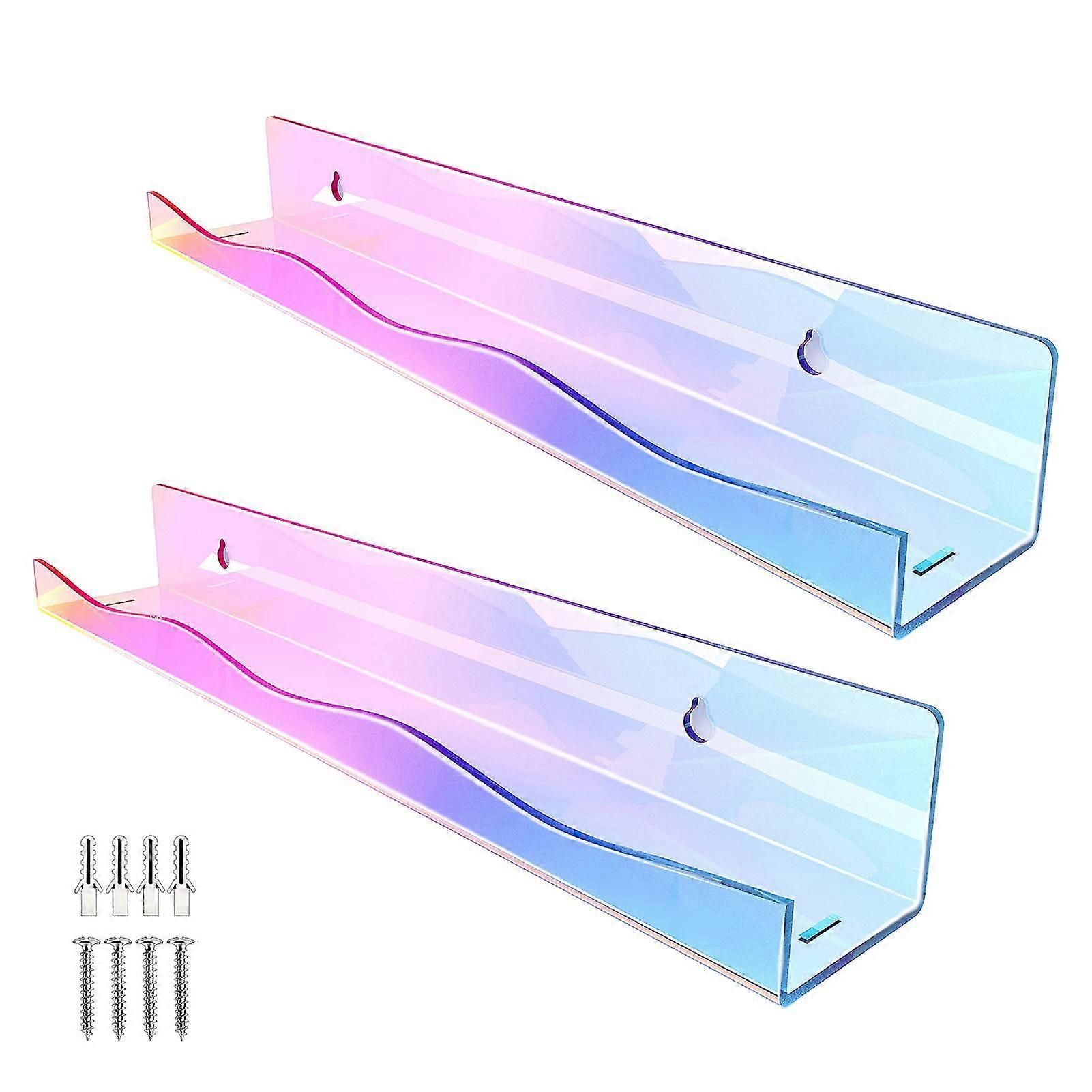 Acrylic Wall Mounted Toy Display Shelf Set of 2 with Large Capacity and Eye-catching Design