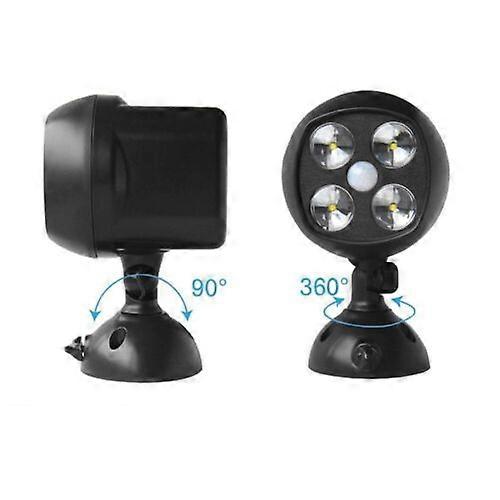 4 LED Battery Powered Motion Sensor Security Light Outdoor Garden Lamp Spotlight