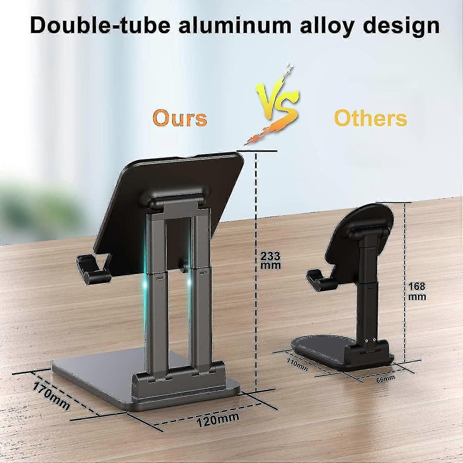 Tablet Stand, Adjustable Tablet Holder, Desktop Stand Dock Black Fiis