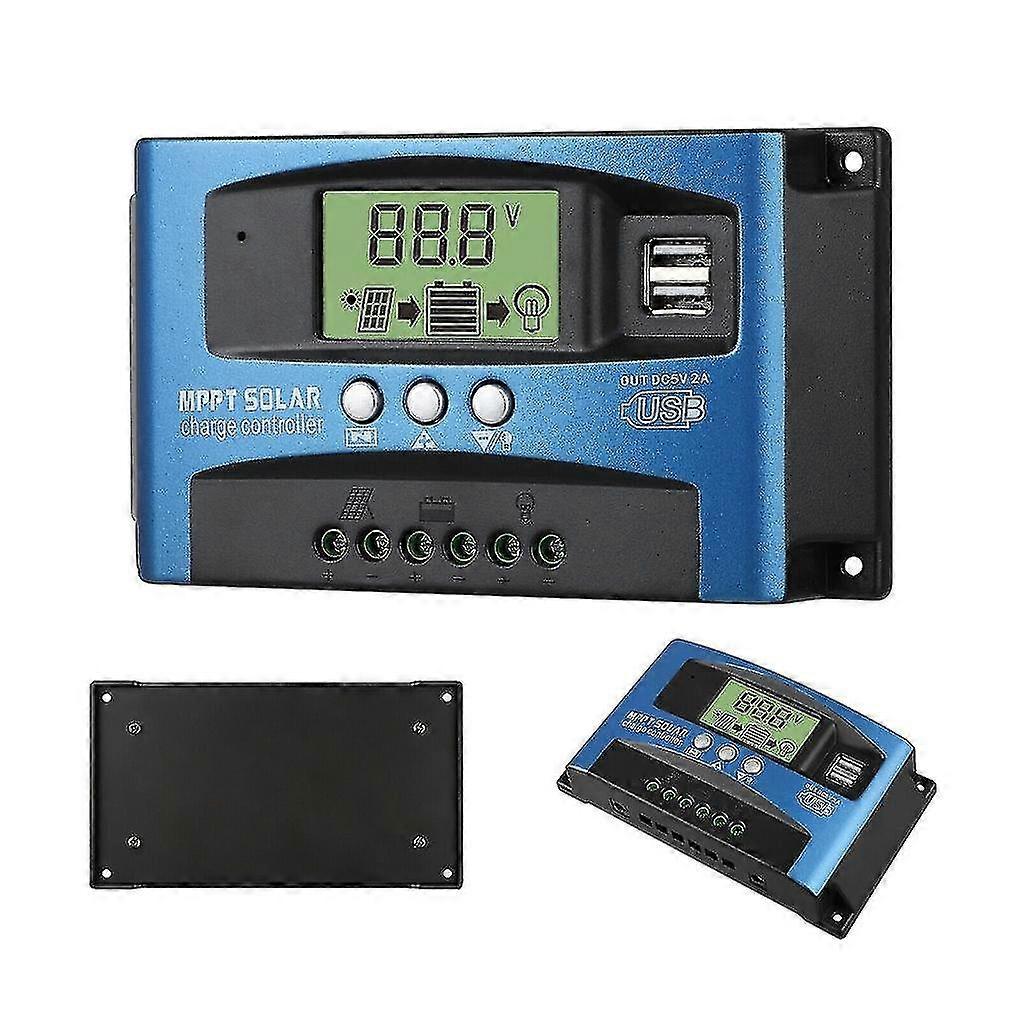 Solar Charge Controller Solar Panel Controller 12v/24v Adjustable Lcd Display