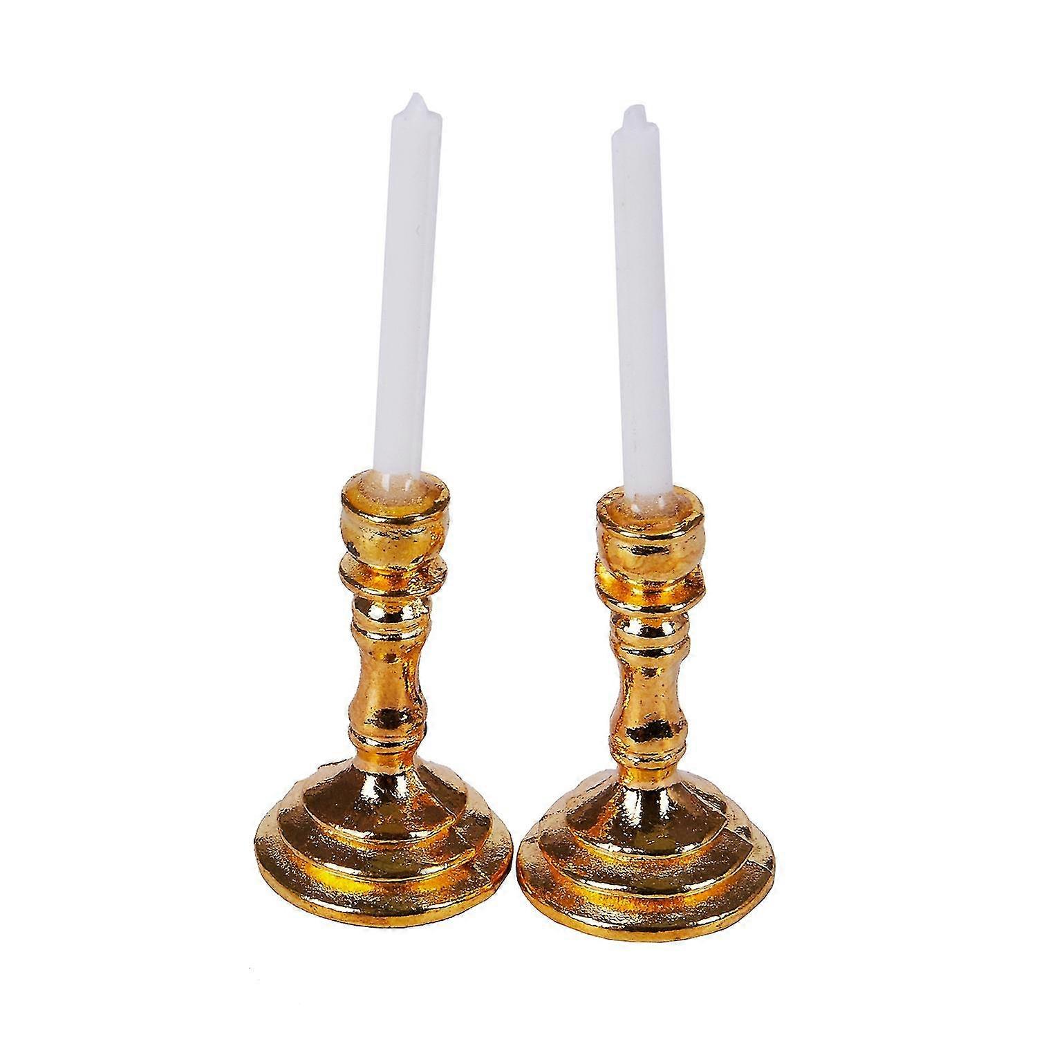 1 Pair 1:12 Miniature Chandelier White Candles