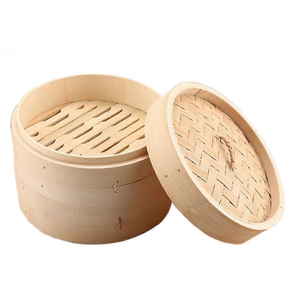 4 tums Bambu Korg Ångkokare Kinesisk Dim Sum Ris Pasta Cooker Set