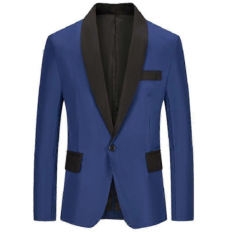 Männer Freizeit Color Block One Button Casual Blazer