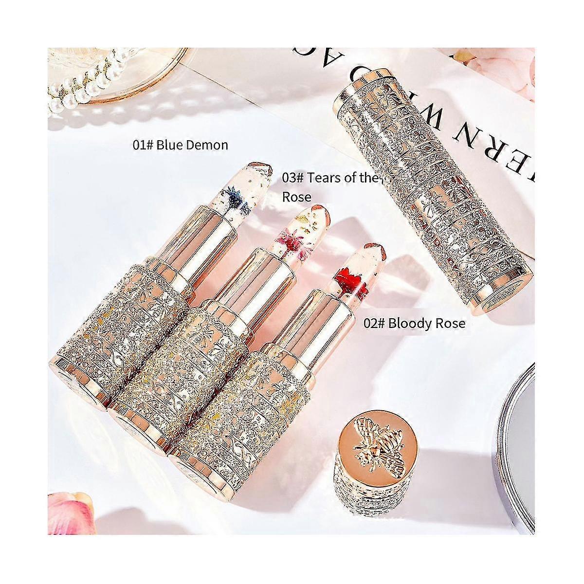 Petal Jelly Colour Changing Lipstick Nourishing Waterproof Non Fading Non Staining Cup Temperature Changing Lip Balm 01