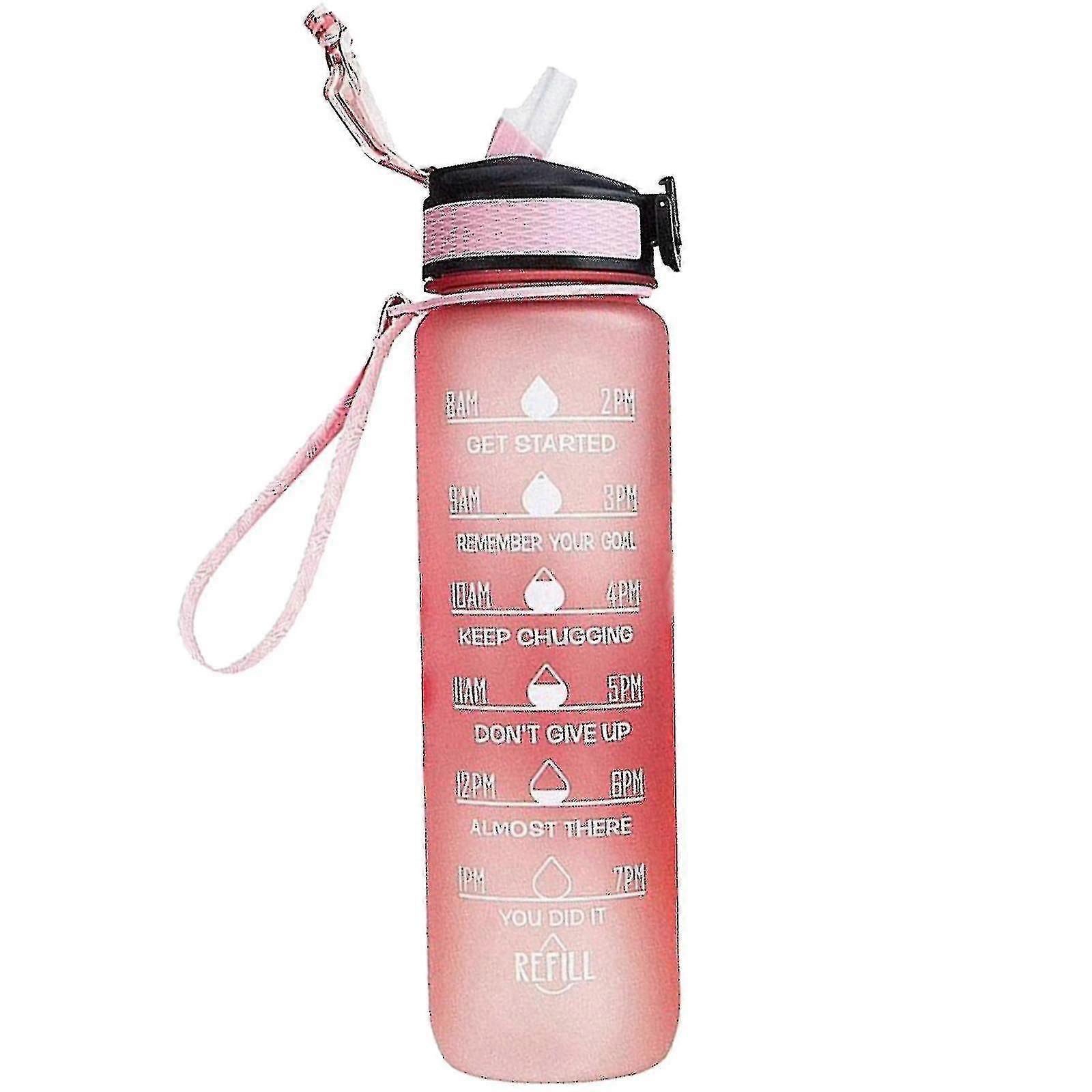 1000ml無料のモチベーションスポーツジャグ、タイムマーカー付き屋外フィットネスマググラディエントカラーマグカップ屋外つや消しウォーターボトル-jkshd