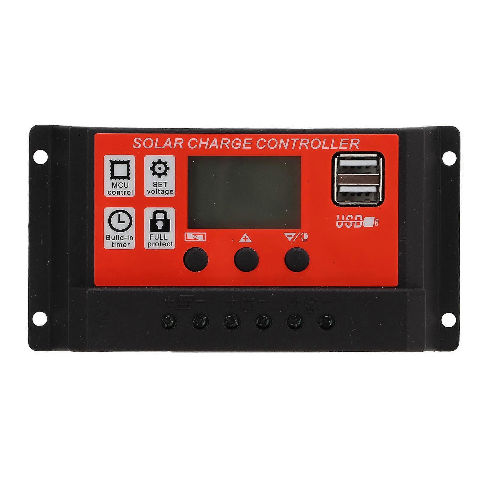 PWM Auto Solar Charge Controller LCD Display Dual USB Solar Panel Regulator 12V/24V40A