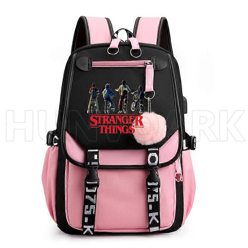 Νεότερο σακίδιο Stranger Things 4 για τις γυναίκες Άνδρες Laptop Αδιάβροχο σχολικά σακίδια Μπάλα USB τσάντα ταξιδιού Συνονθύλευμα σχολικές τσάντες