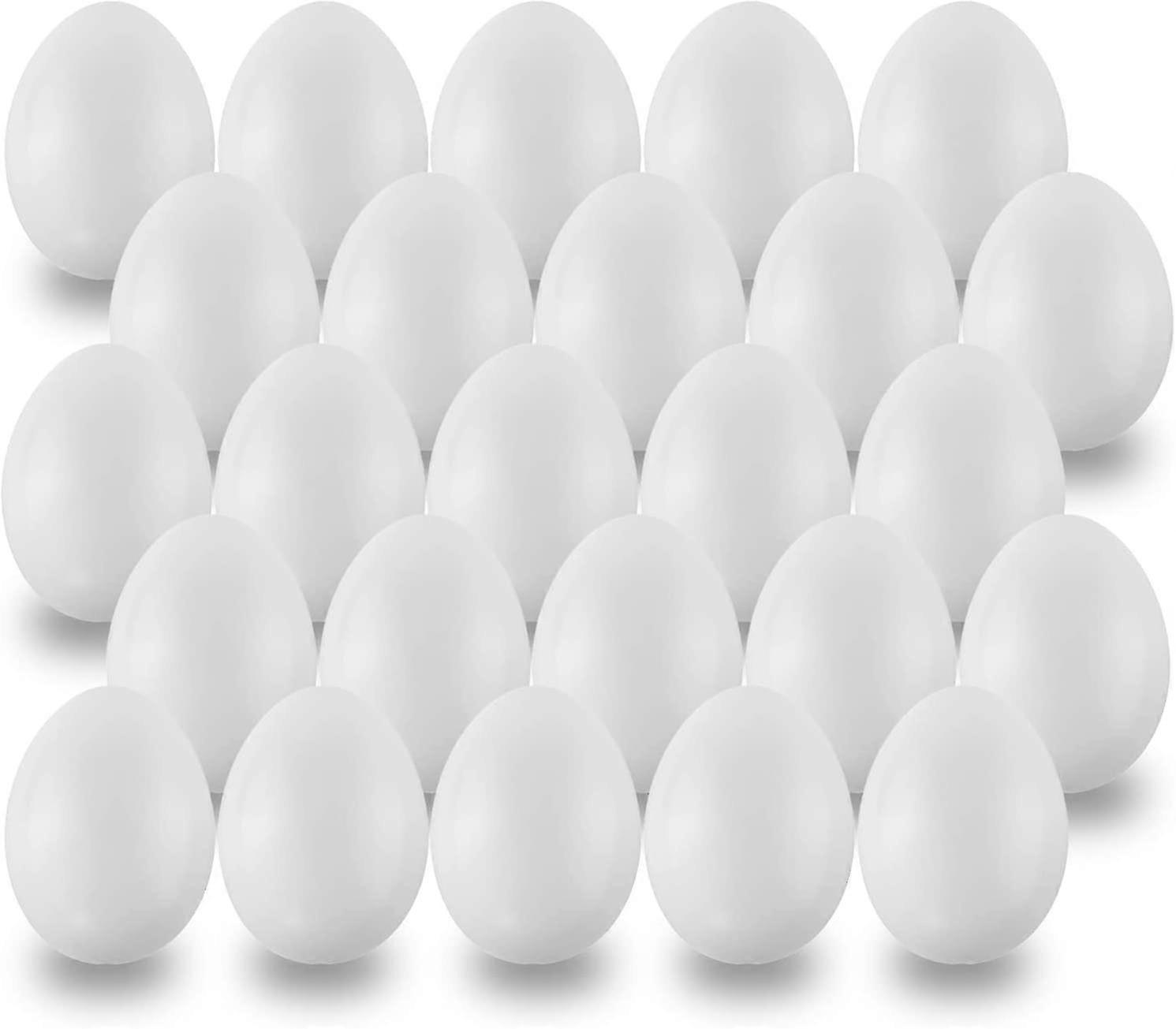 Verpakking van 50 easter egg white plastic eieren
