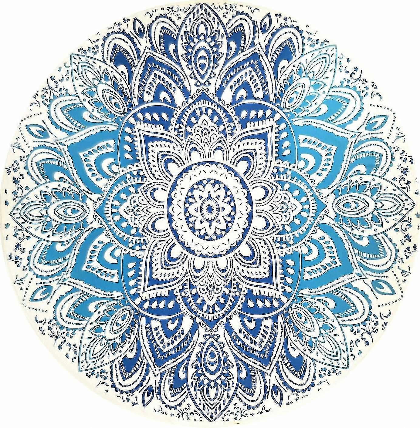 Round Printed Microfiber Beach Towel, Purple Flower 150 * 150cm