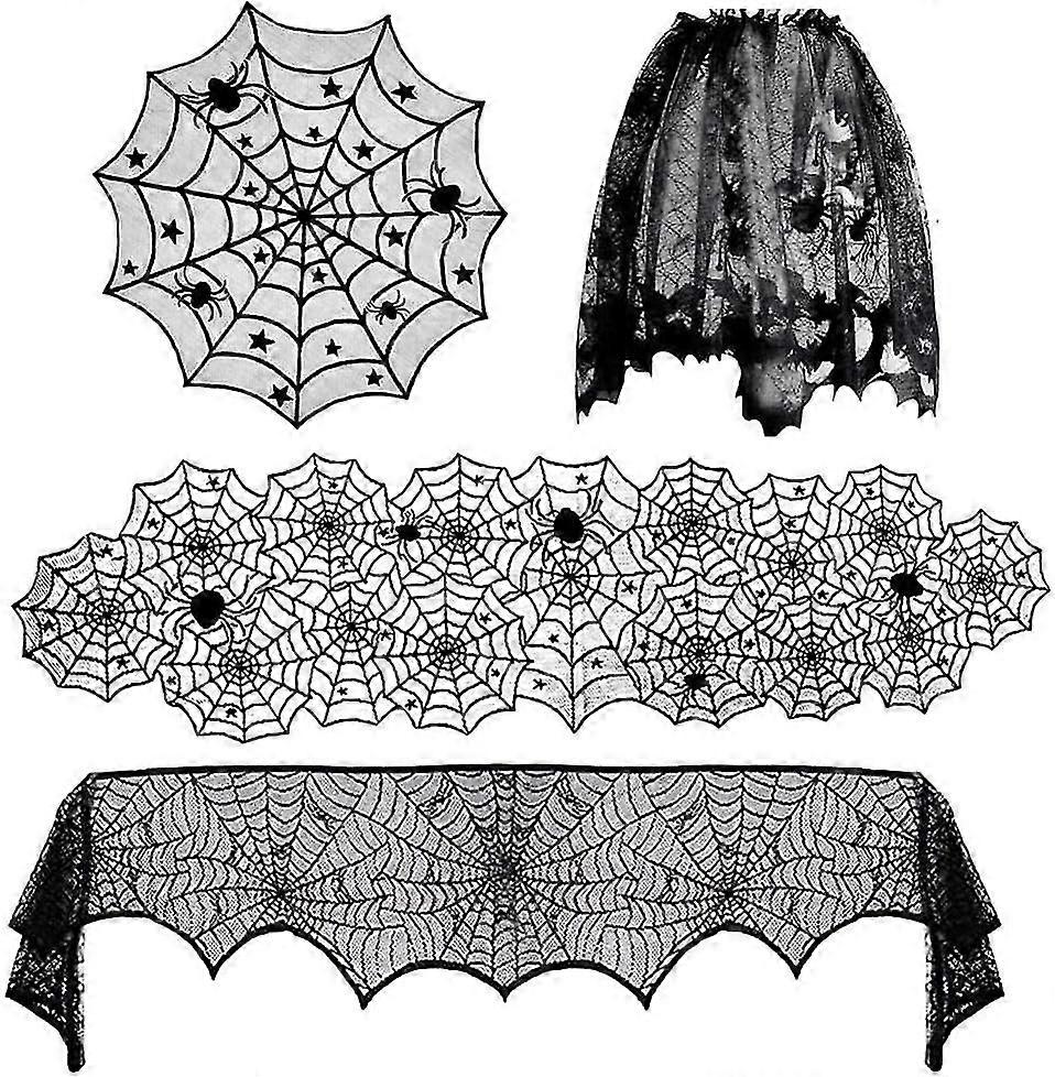 Lace Halloween Tablecloth Set - Elegant Party Props
