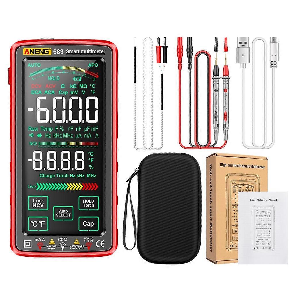 USB Rechargeable Detector Multimeter AC-DC Voltage- Current Temperature Tester