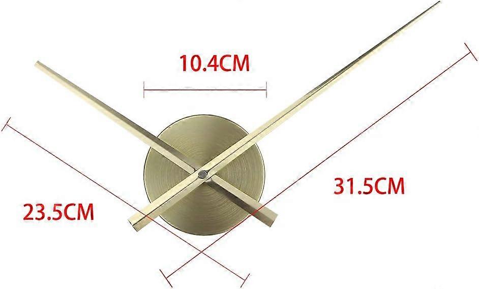 DIY 3D Clock Hand, Large Clock Hand, 3D Wall Clock, Quartz Clock Mechanism, Accessories(Golden)