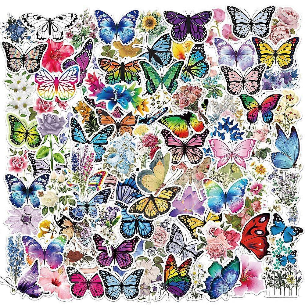 200pcs Cute Butterfly Vinyl Stickers for Water Bottles Tumbler Luggage Skateboard Bumper Scrapbook Cup, Gift Sticker for Kids Teens Adults