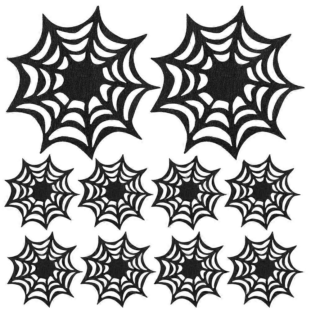 12pcs Halloween Spider Web Shape Coaster Felt Coaster Drinking Cup Coasters
