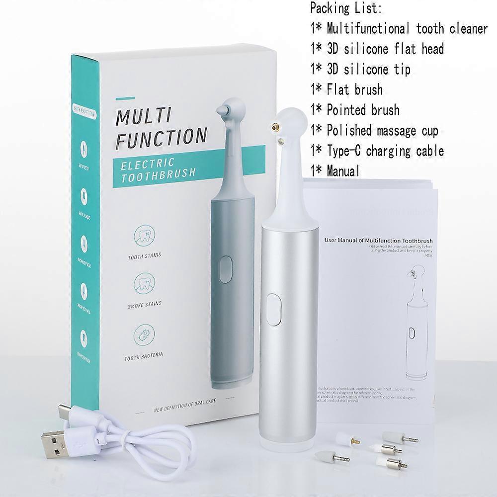 Rotate 360 Electric Dental Scaler Multifunctional Cleaner Polisher Toothbrush Remove Smoke Stains Plaque Tartar Whitening USB