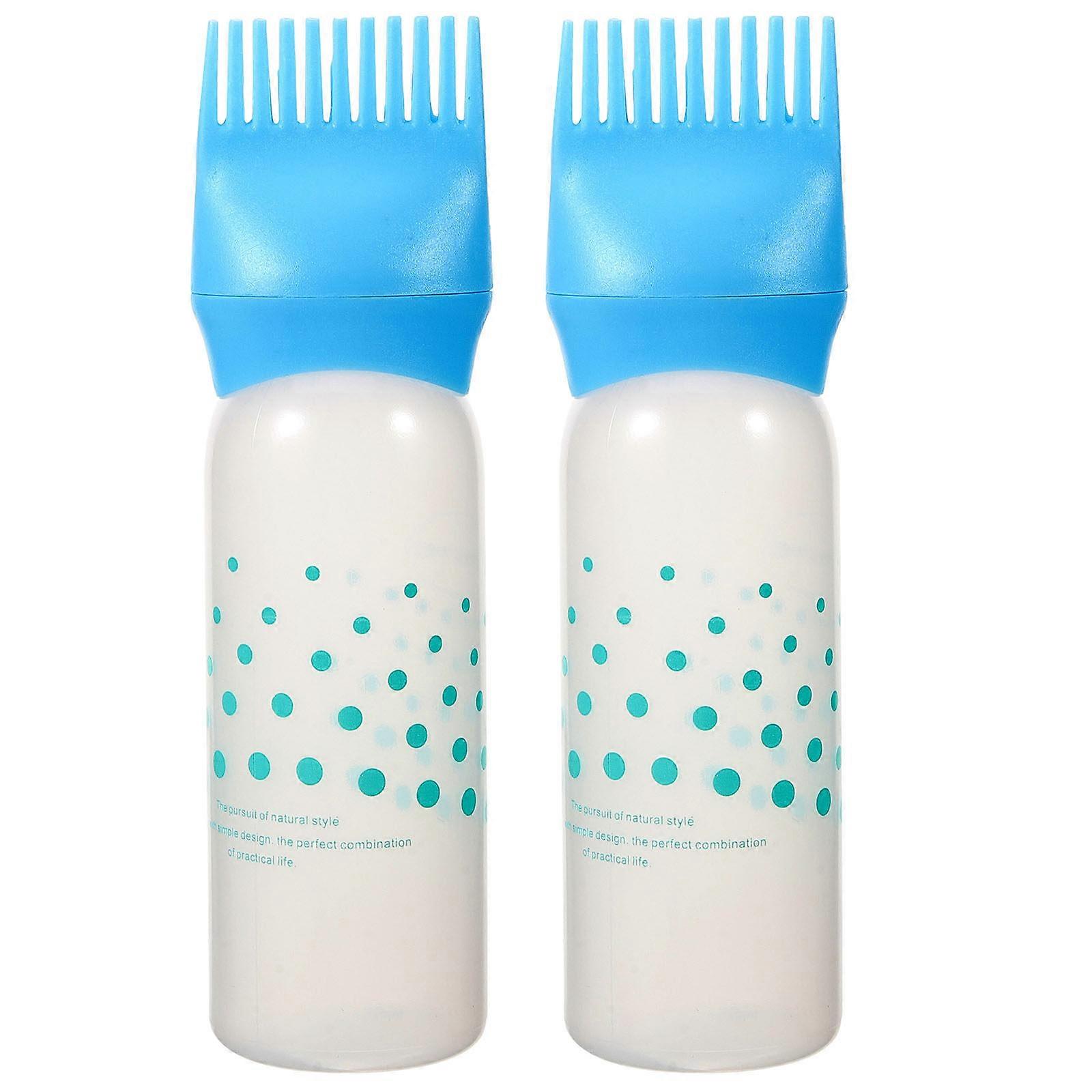 2 pcs Hair Dyeing Applicator Bottle Root Comb Applicator Bottle with Graduated Scale
