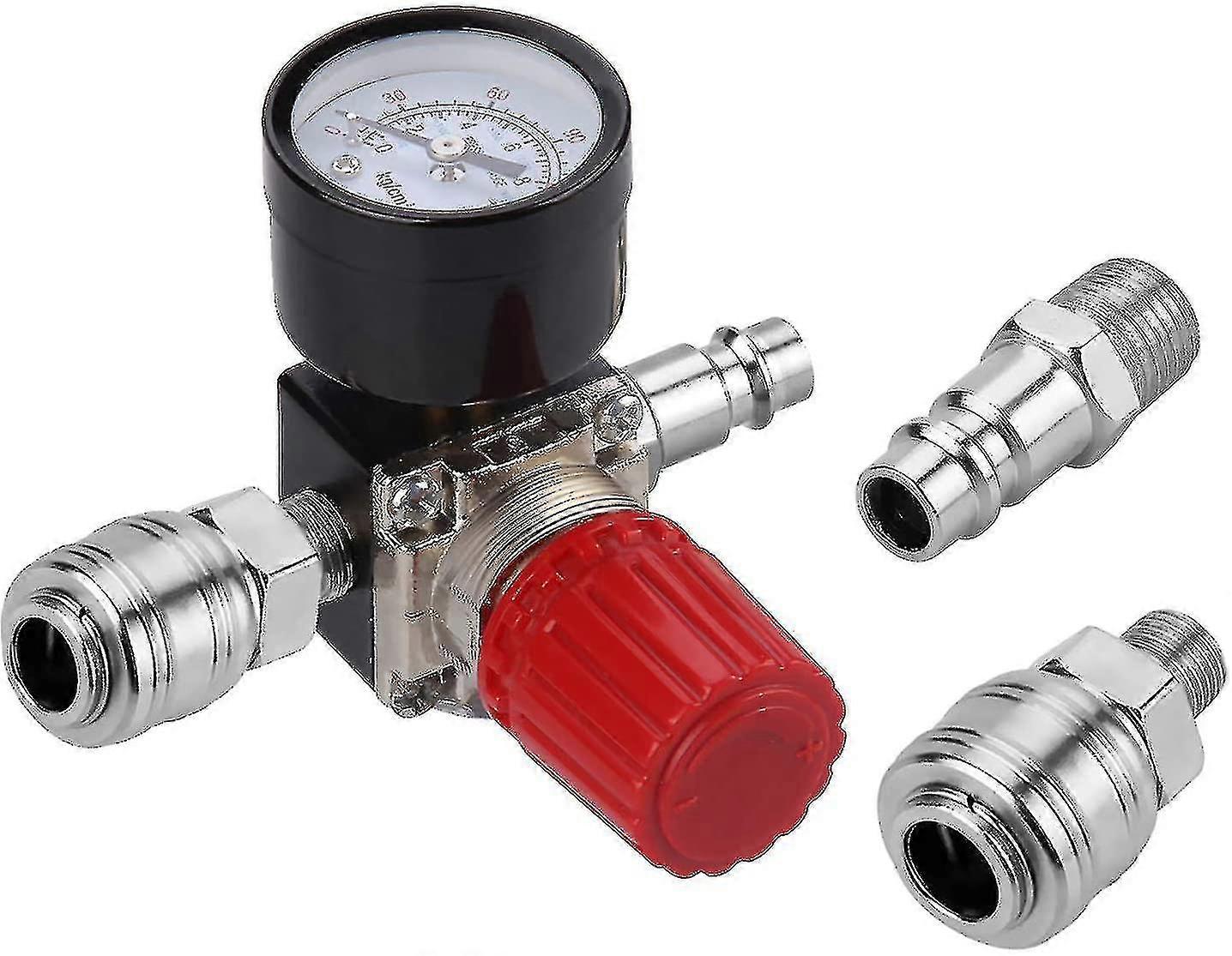 Air Pressure Regulator Three Way Valve 175psi 12bar 1/4 Inch Air Pressure Gauge Regulator for Compressor