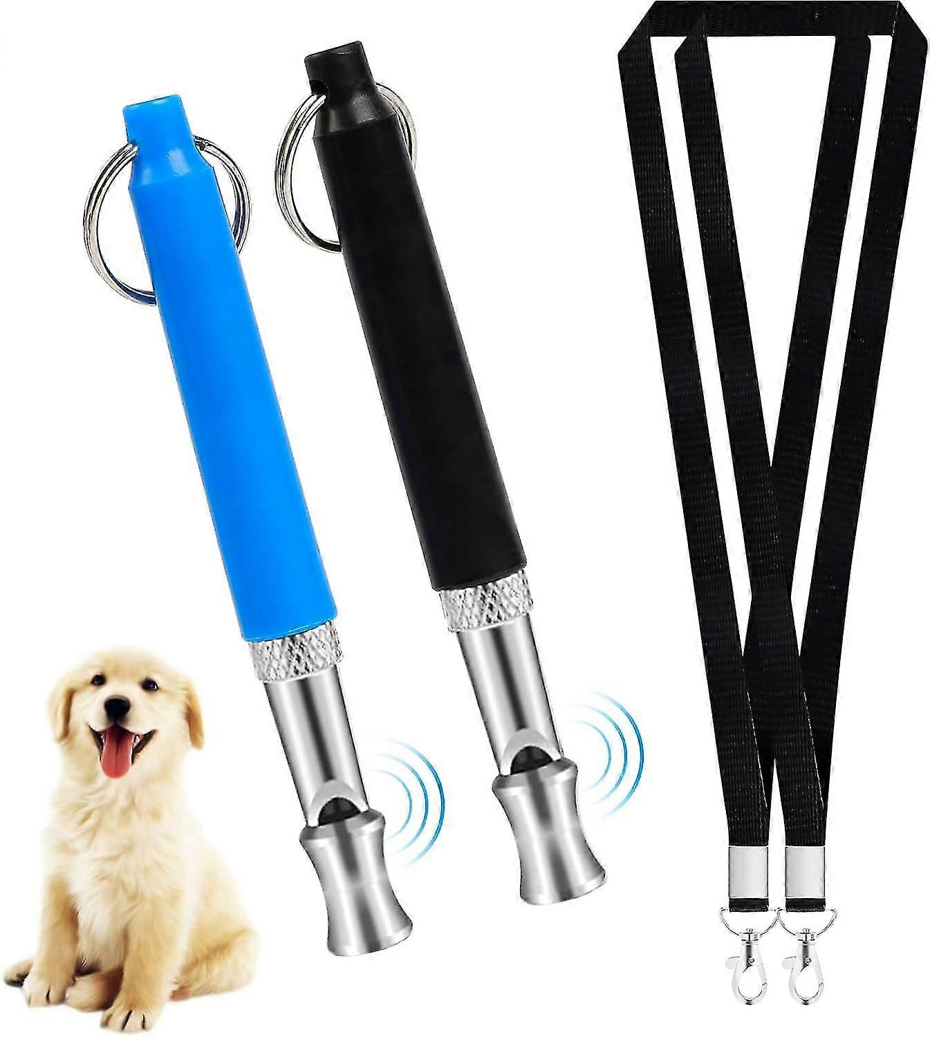 2 Pcs Dog Whistle to Stop Barking Control, Professional Ultrasonic Dog Training Whistle with Lanyard and Adjustable Frequencies