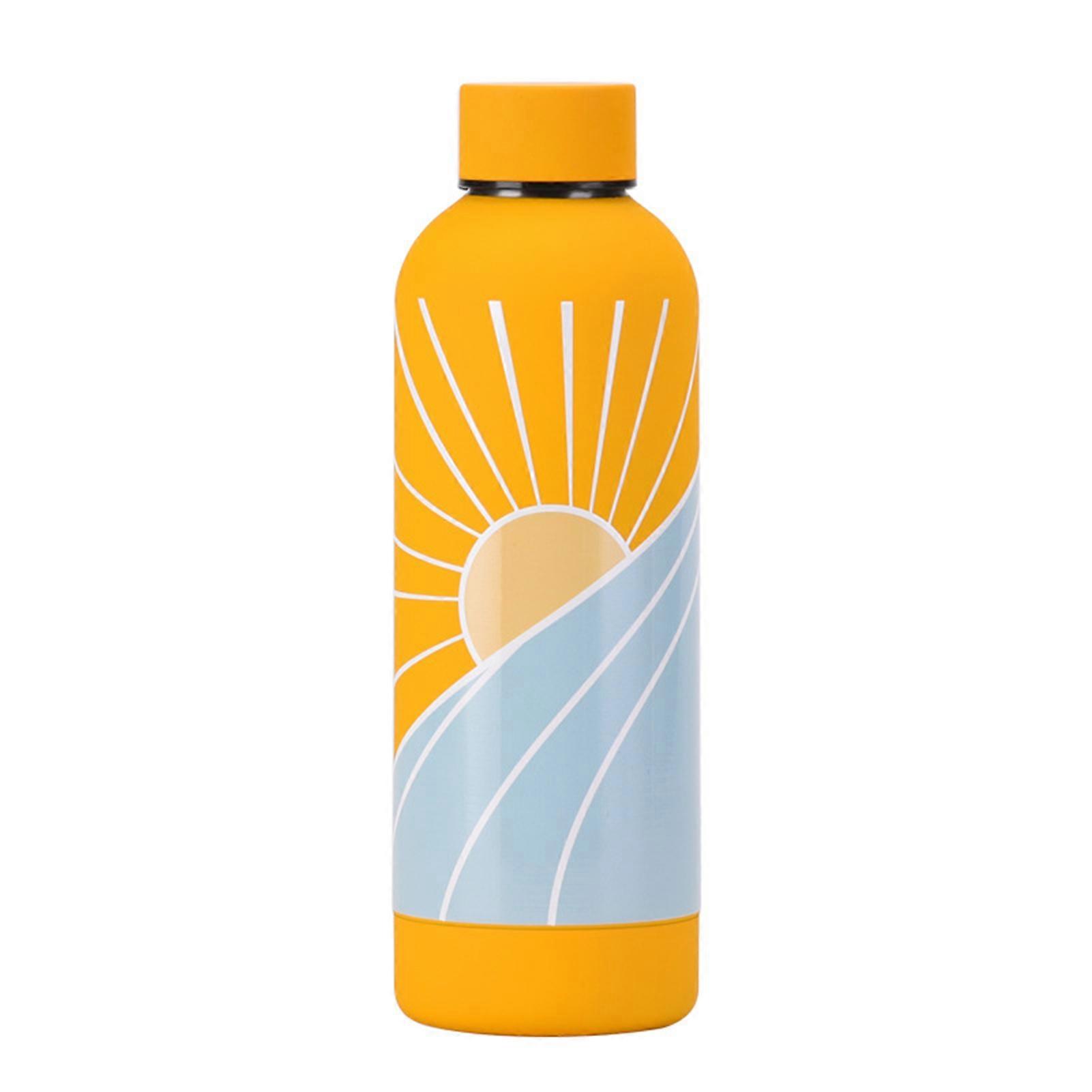 QingHai 500ml Insulated Mug Heat-resistant Leak-proof Abstract Patterns Thermal Insulation Creative Abstract Sketch Cup Daily Use