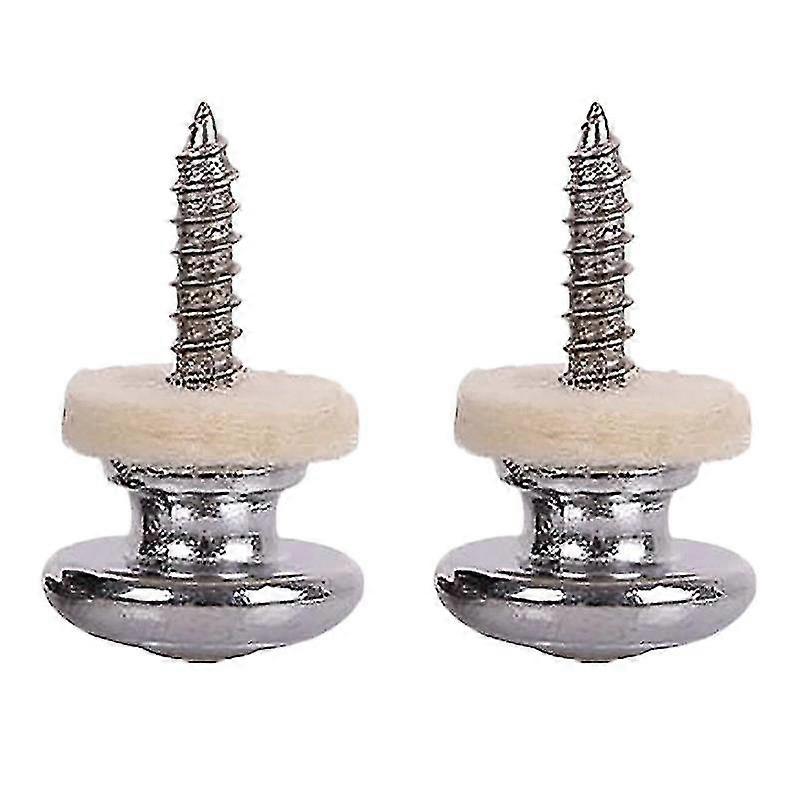 2pcs Copper Guitar Strap Lock For Acoustic Classical Ukulele Silver