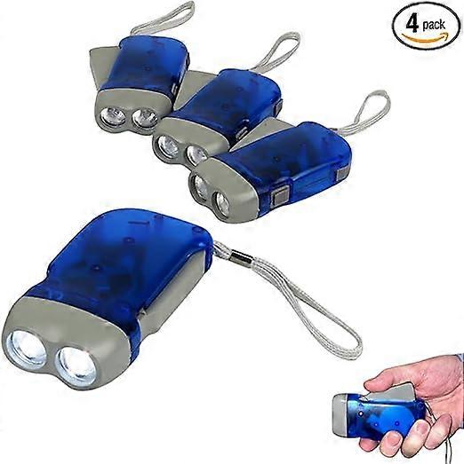 Hand Crank Emergency Flashlights -4 Pack- Camping