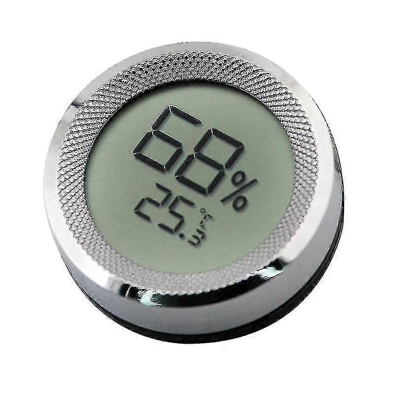 Cigar Humidor Hygrometer Mini Digital Lcd Display Sensor1 Piecesilver